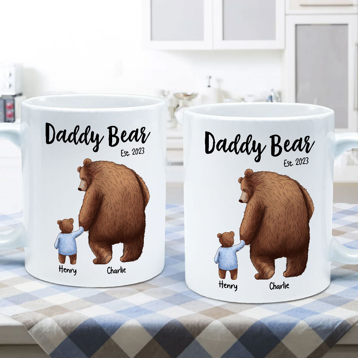 Daddy Bear Papa Bear Father‘s Day Gift For Husband Dad Grandpa Personalized Mug