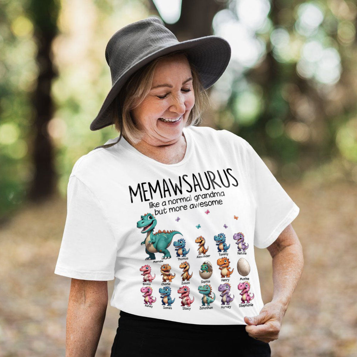 Grandmasaurus And Kids 3D Effect Dinosaurs Personalized Shirt | A