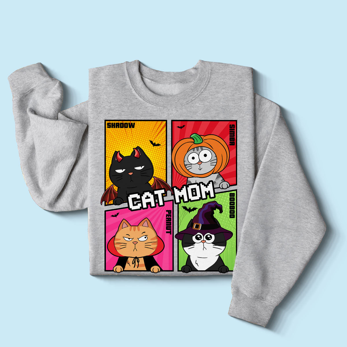 Halloween Funny Cartoon Cat Personalized Sweatshirt