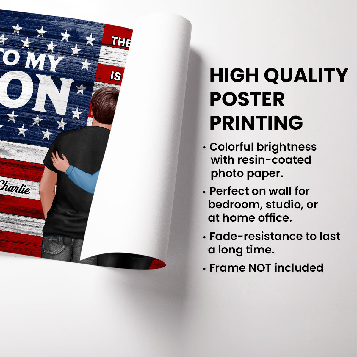 Nation Flag To My Son Happy Father's Day Personalized Poster, Heartfelt Father's Day Gift For Son