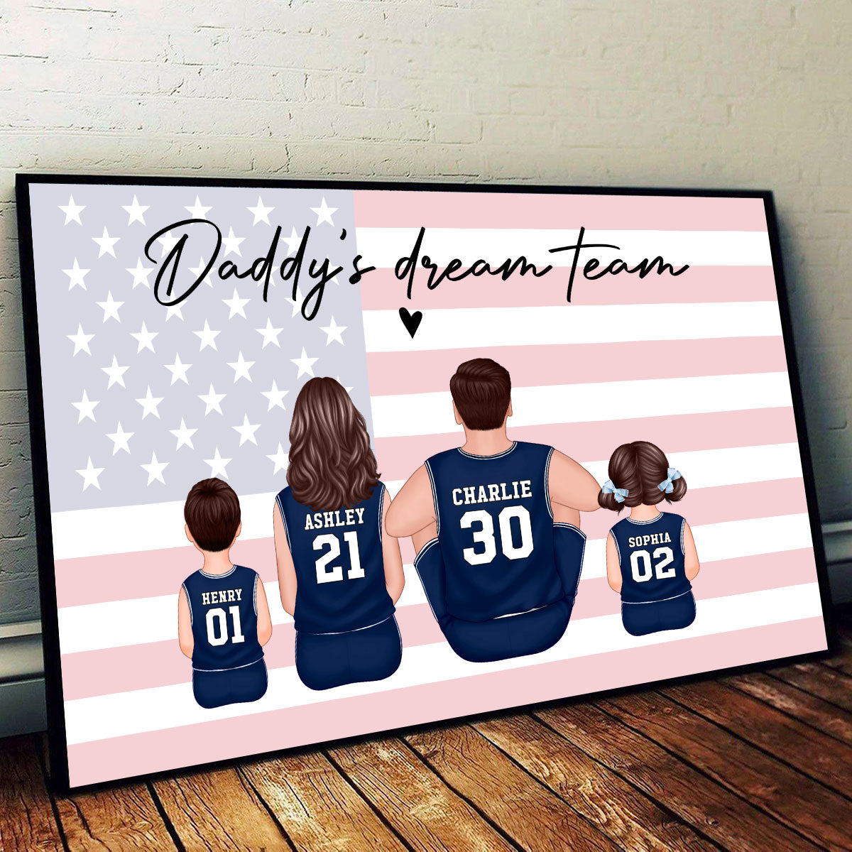 Basketball Team - Personalized Poster - Gift For Dad, Gift For Husband, Gift For Grandpa