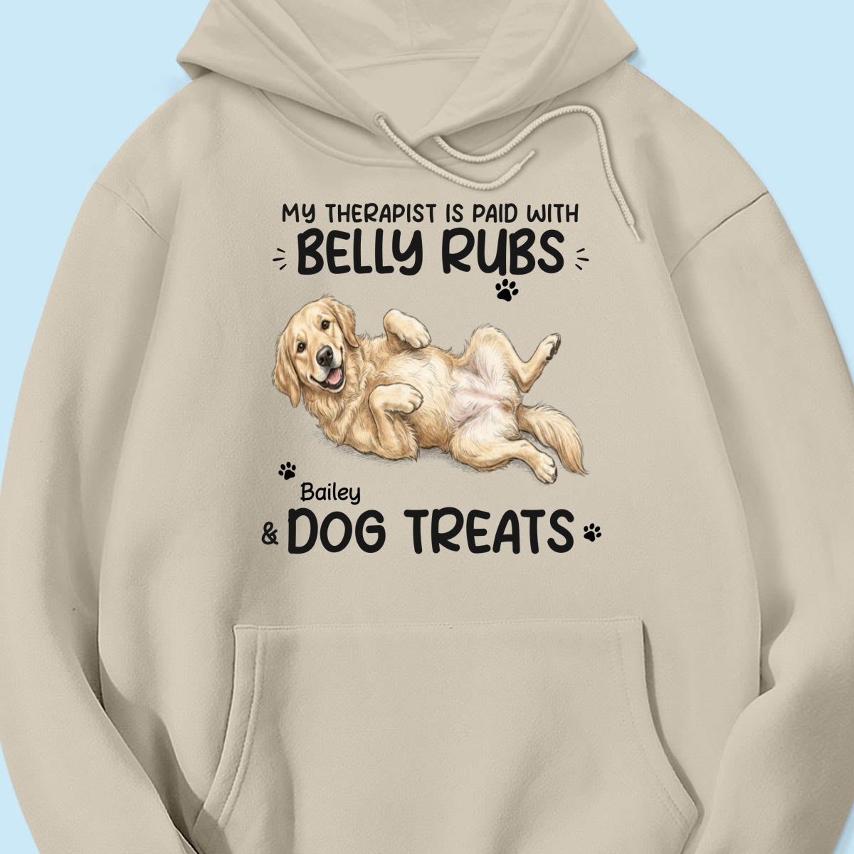 My Therapist Is Paid With Belly Rubs & Dog Treat Custom Dog Photo - Personalized Shirt - Funny Gift For Dog Lover