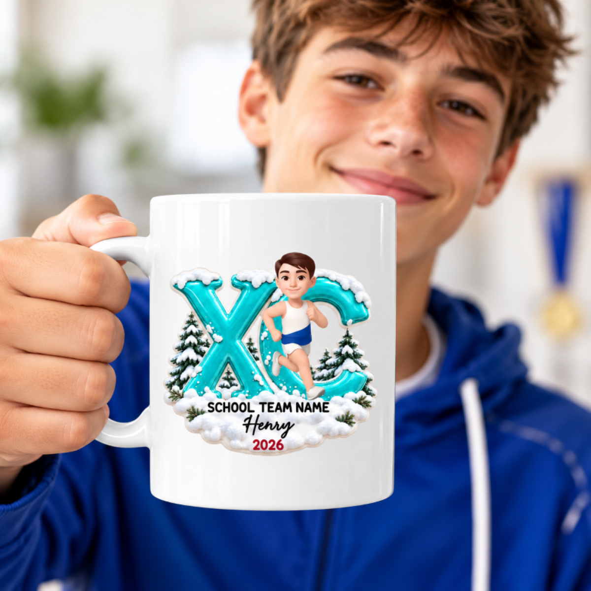 Trending Cross Country - Personalized Mug - High school Runner Keepsake, Custom Running Christmas Gift For Boy Girl Runner
