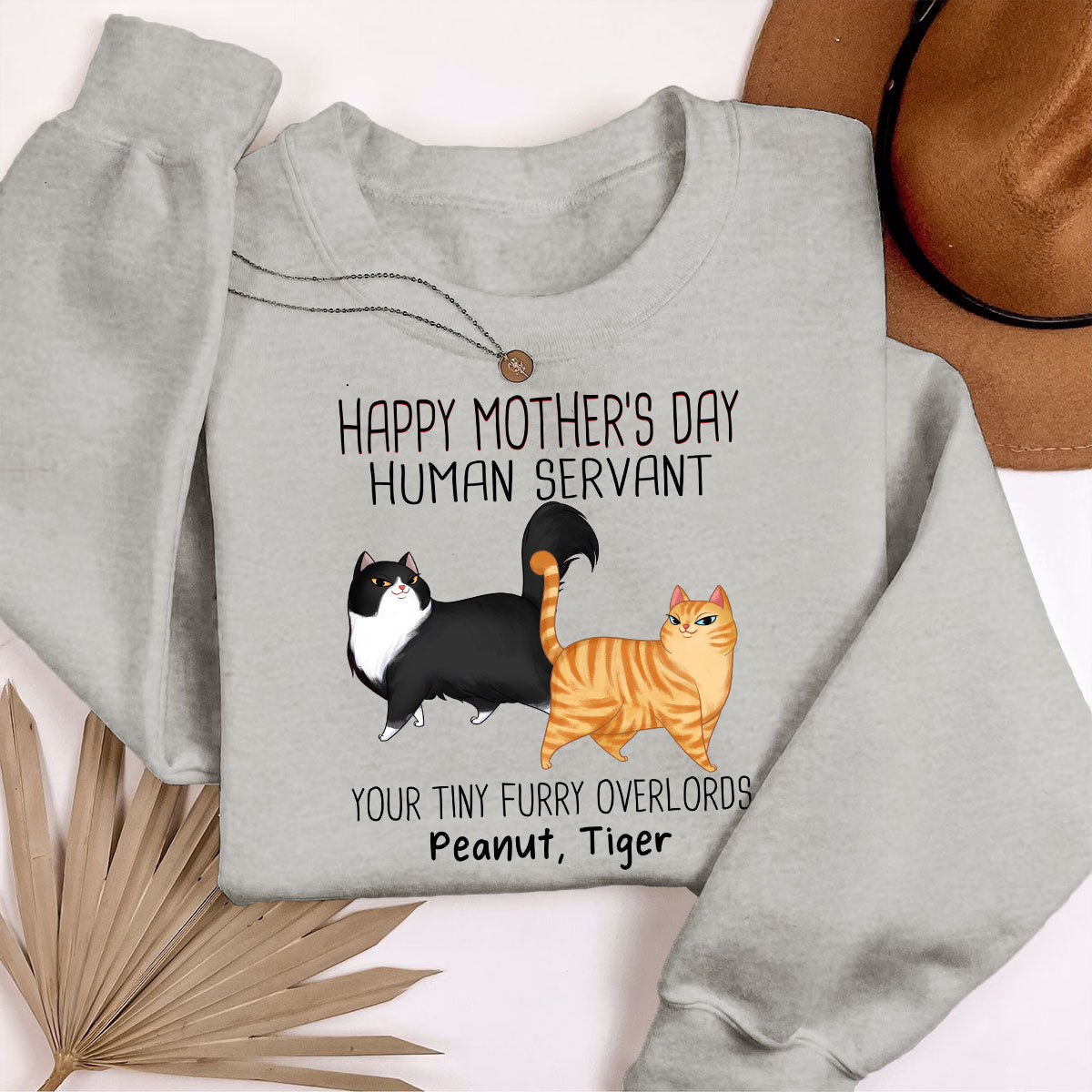 Cartoon Walking Cats Happy Mother‘s Day Cat Human Servant Personalized Shirt