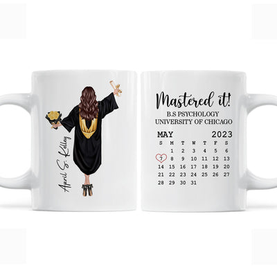Graduation Gift Master It Gift For Senior Gift For Daughter Granddaughter Calendar Date Personalized Mug