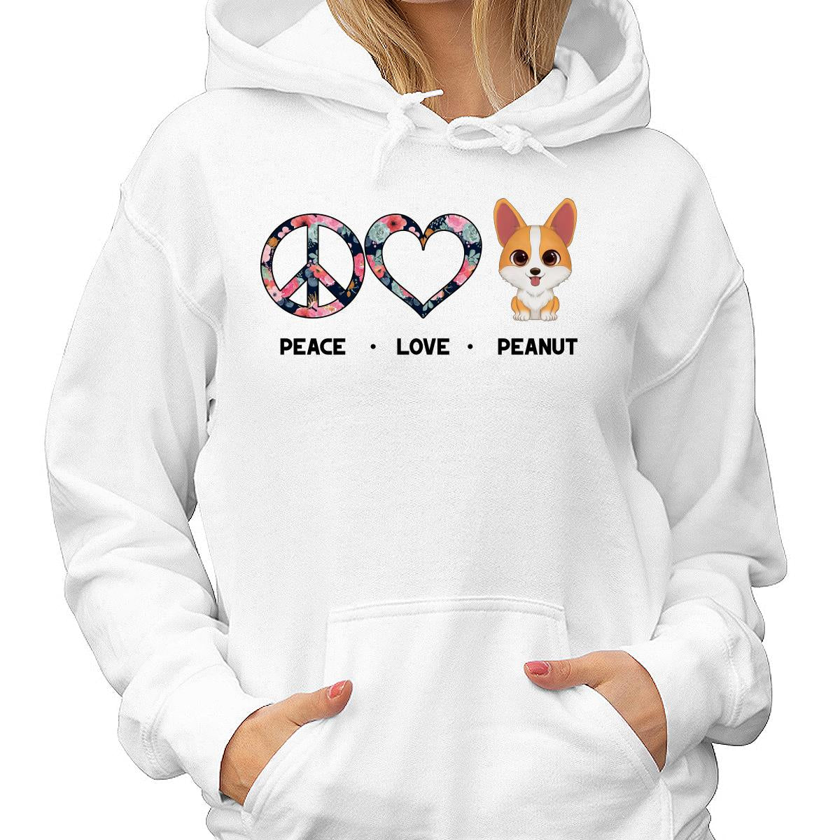 Peace Love Cute Watercolor Dog Cat Gift For Pet Lover Personalized Shirt