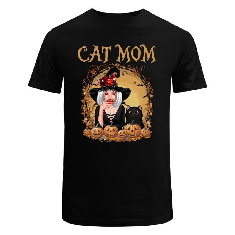 Vintage Orange Halloween Cat Mom Cat Witch Personalized Shirt