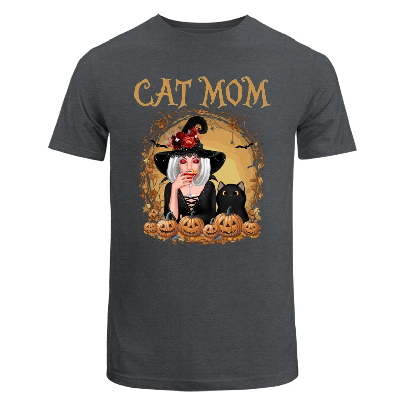 Vintage Orange Halloween Cat Mom Cat Witch Personalized Shirt