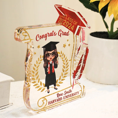 Class of 2025 Graduation Gift for Daughter Personalized Acrylic Block Plaque