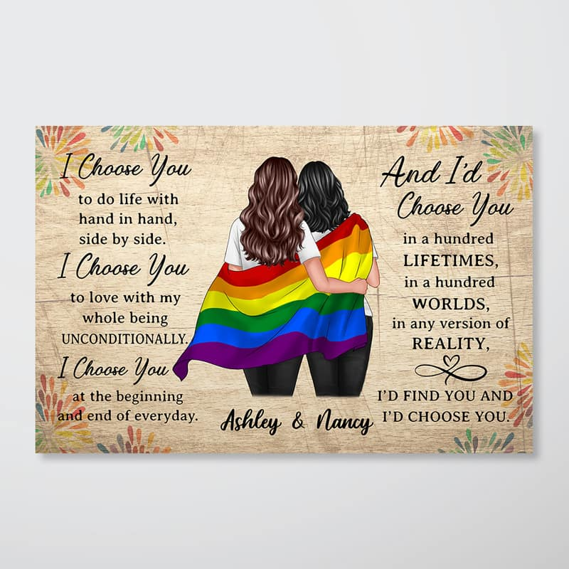 LGBT Couples Personalized Horizontal Poster