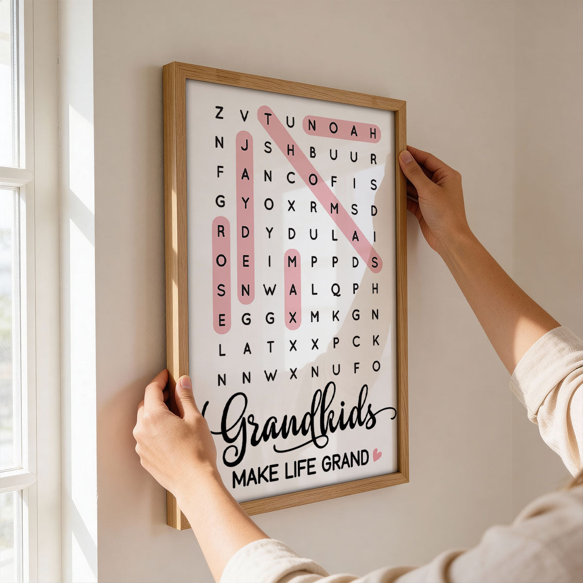 Grandkids Make Life Grand Word Search - Personalized Poster - Mother's Day Gift For Grandma
