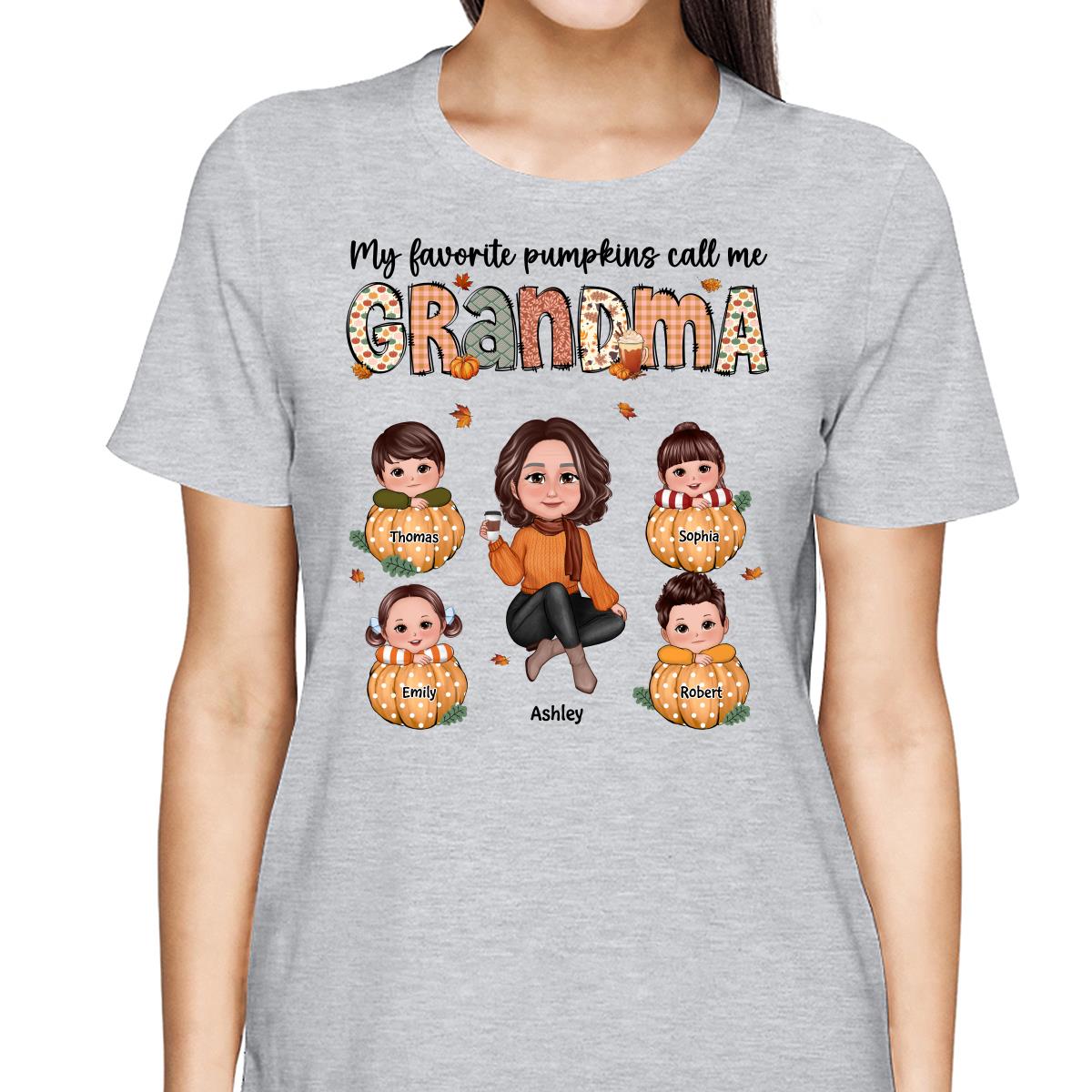 My Favorite Pumpkins Call Me Grandma Mom Personalized Shirt