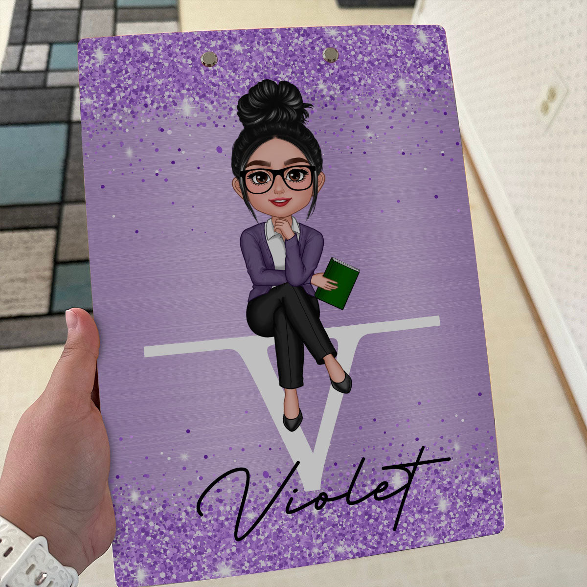 Teacher Sitting Personalized Clipboard, Appreciation Gift, Back To School Gift