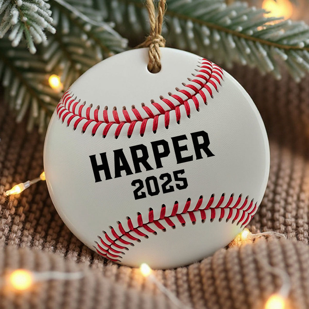 3D Effect Sport Player Custom Name & Number Soccer Baseball Football Basketball - Personalized Ceramic Ornament - Christmas Gift For Teenage, Kid