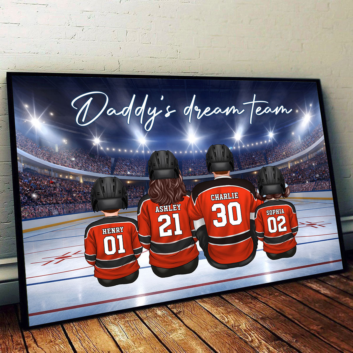Together We Make A Winning Team Hockey Family - Personalized Poster - Heartfelt Gift For Family