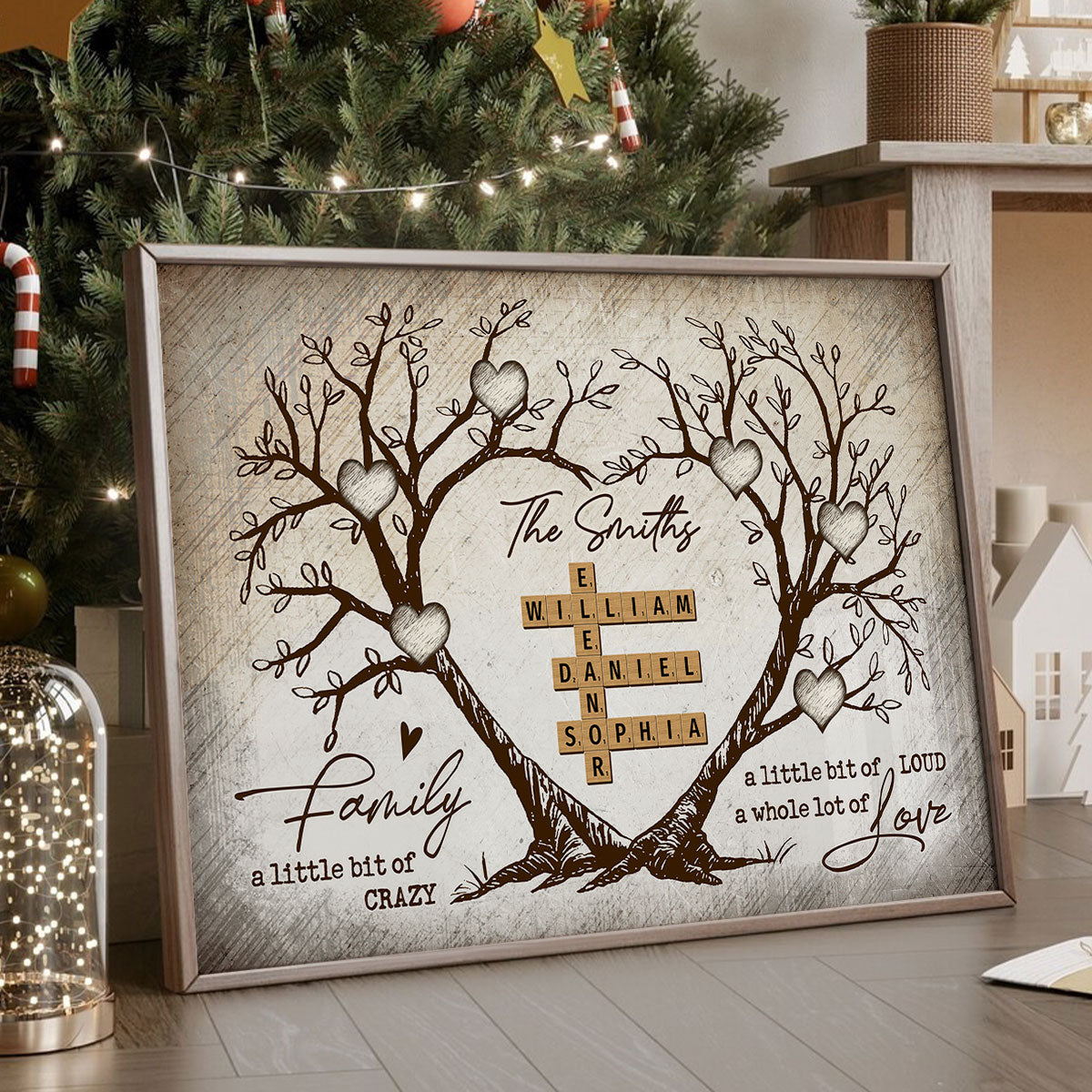 Family Heart Tree Crossword Puzzle, Captured In A Moment, Cherished For A Lifetime Personalized Poster