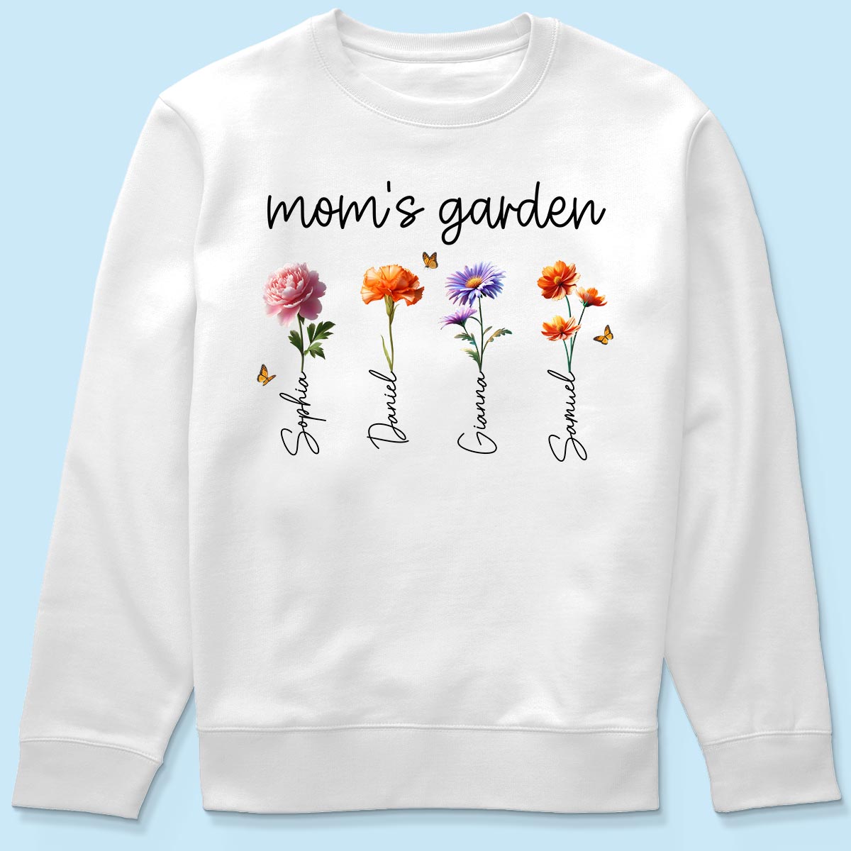 Mom's Garden 3D Effect Birth Month Flower Personalized Shirt