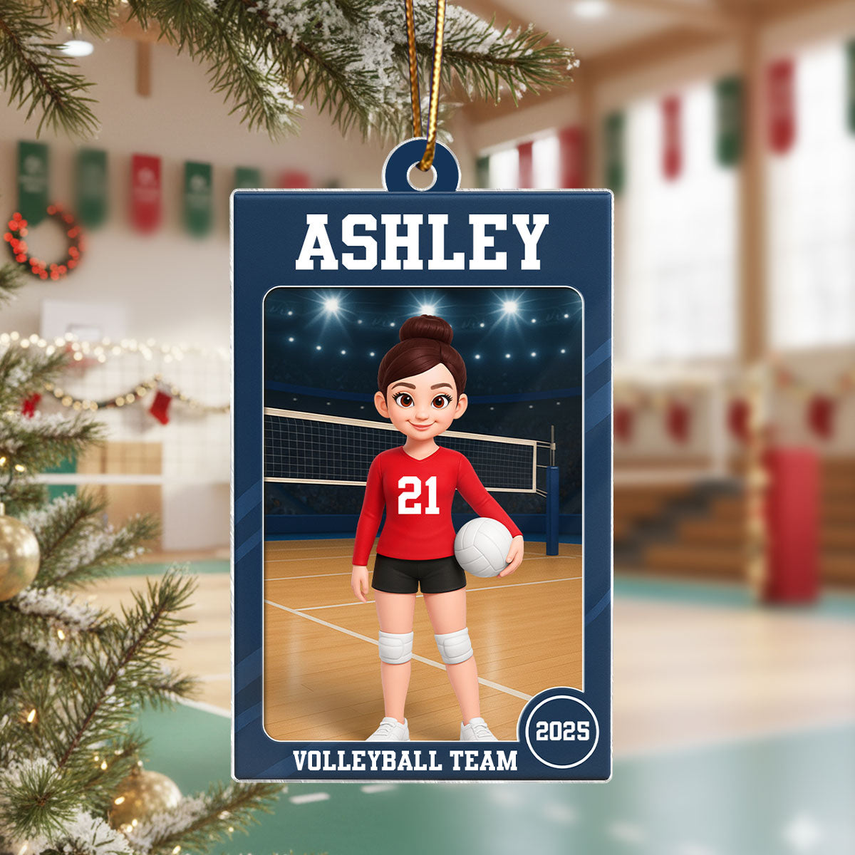 Volleyball Girl 3D Effect Action Figure - Personalized Acrylic Ornament - Christmas Gift For Daughter, Granddaughter