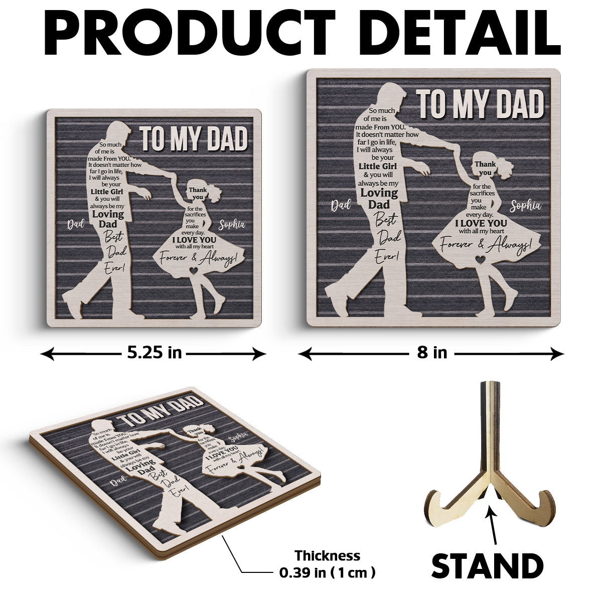 I Will Always Be Your Little Girl Father & Daughter Dancing - Personalized 2-Layered Wooden Plaque - Sentimental Father's Day Gift For Dad From Daughter