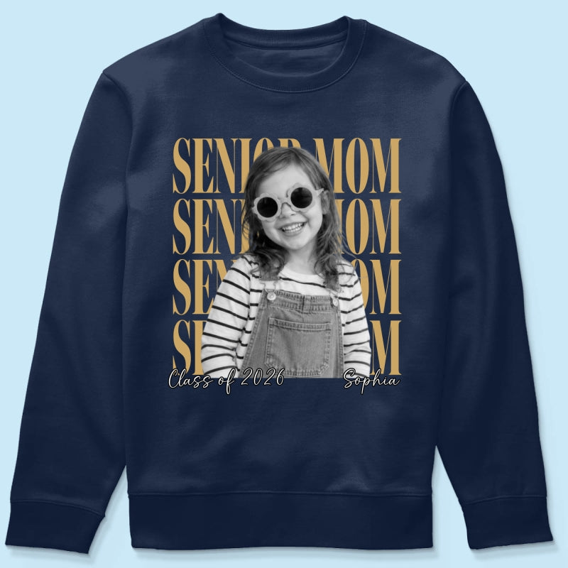 Senior Mom Dad Family Vintage Photo - Personalized Shirt - Class of 2027 Family Shirts