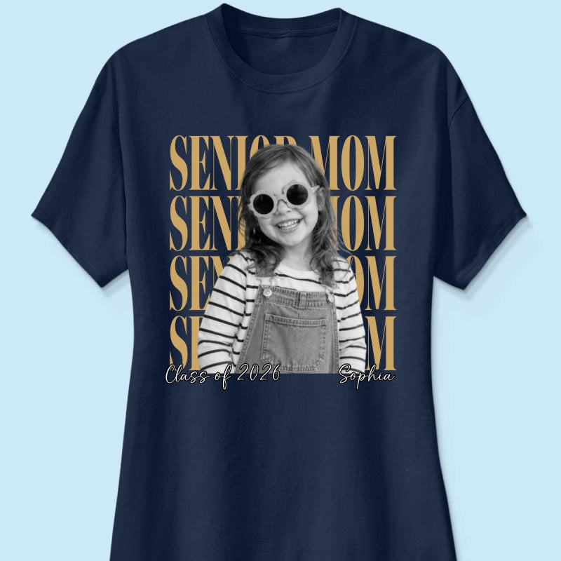 Senior Mom Dad Family Vintage Photo - Personalized Shirt - Class of 2027 Family Shirts
