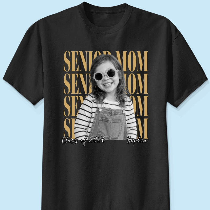 Senior Mom Dad Family Vintage Photo - Personalized Shirt - Class of 2027 Family Shirts