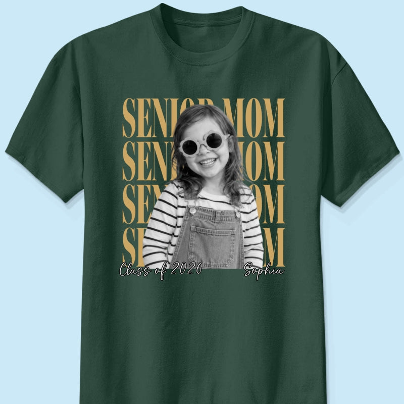 Senior Mom Dad Family Vintage Photo - Personalized Shirt - Class of 2027 Family Shirts