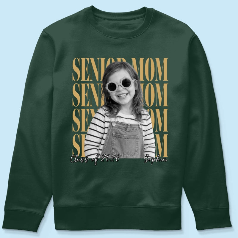 Senior Mom Dad Family Vintage Photo - Personalized Shirt - Class of 2027 Family Shirts