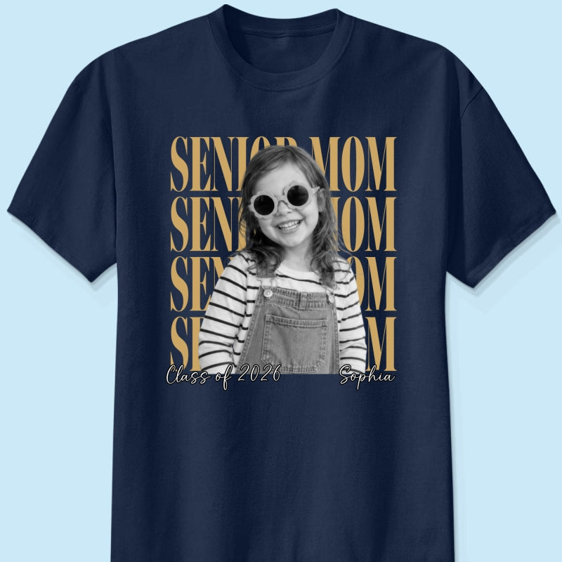 Senior Mom Dad Family Vintage Photo - Personalized Shirt - Class of 2027 Family Shirts