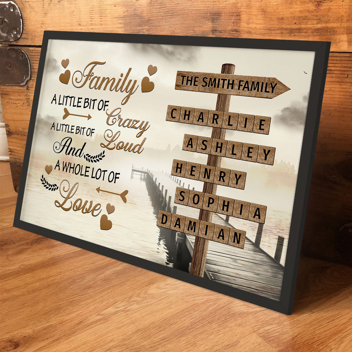 Family A Little Bit Of Crazy Crossword Puzzle Art Personalized Poster