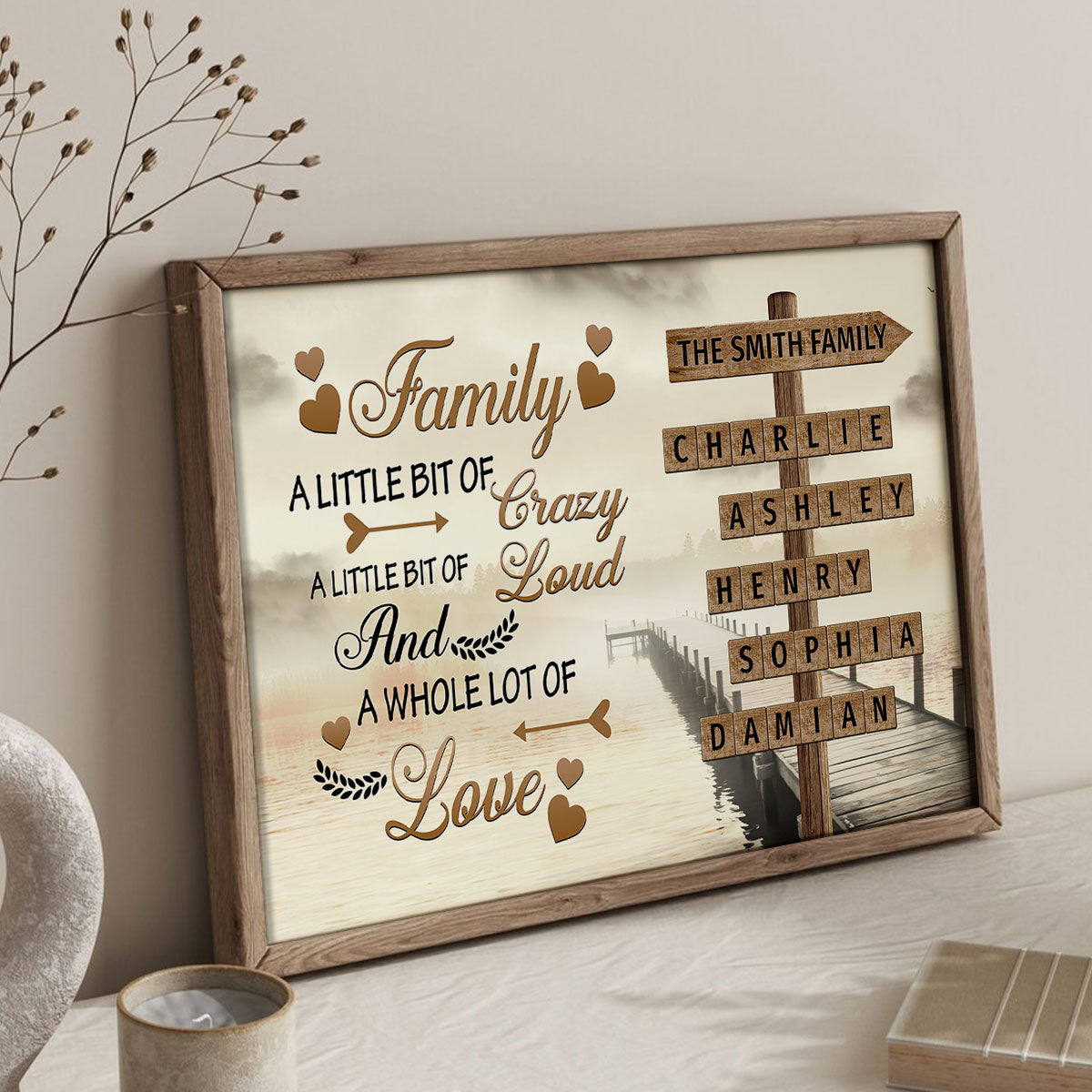 Family A Little Bit Of Crazy Crossword Puzzle Art Personalized Poster