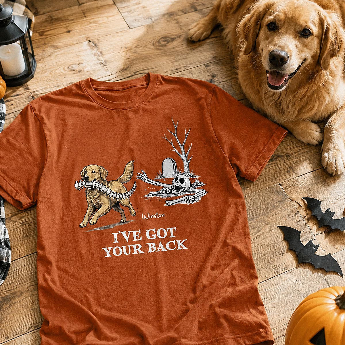 I've Got Your Back Funny Custom Photo Dog Stealing Backbone - Personalized Shirt - Funny Halloween Costume For Dog Lovers