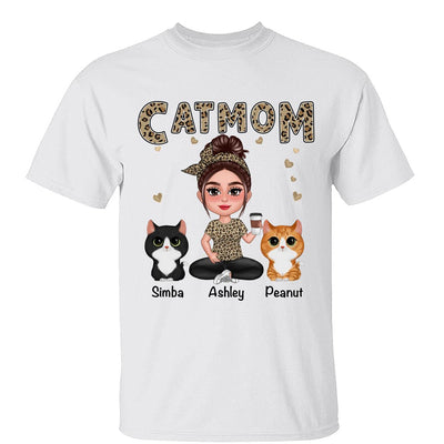 Pretty Doll Cat Mom Leopard Personalized Shirt