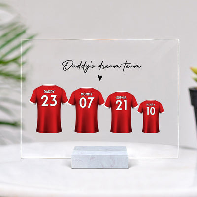 Daddy's Team Soccer Shirt Personalized Acrylic Plaque