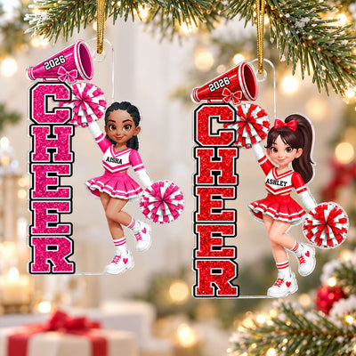 Beautiful Cheerleader Cheer - Personalized Acrylic Ornament - Christmas Gift For Cheerleaders, Daughter, Granddaughter