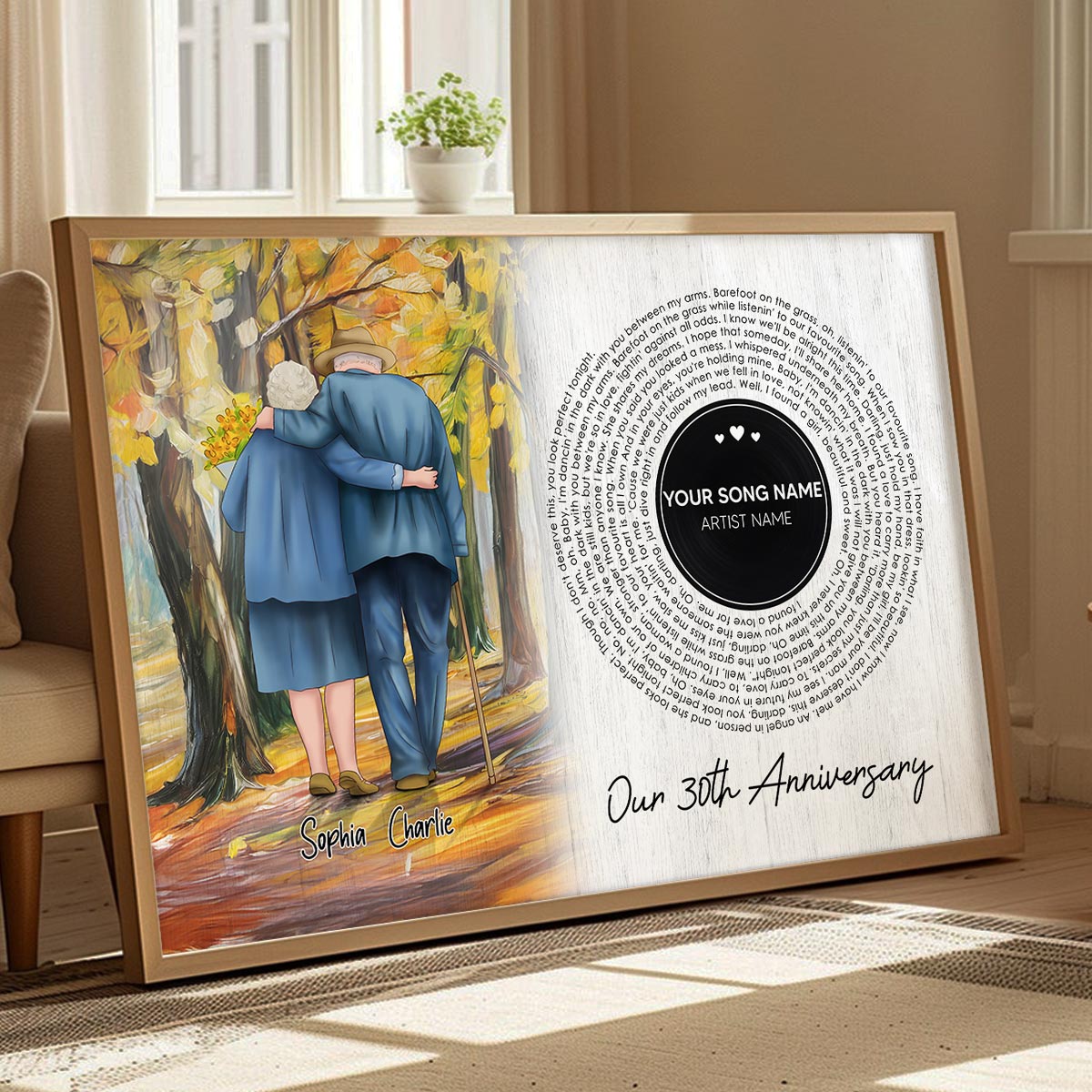 I Want To Grow Old With You Song Lyrics Art Personalized Poster, Anniversary  Gift For Him, For Her