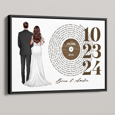 Couple Anniversay Date Custom Vinyl Lyrics Personalized Poster, Wedding Song Dance,  Gift for her & for him