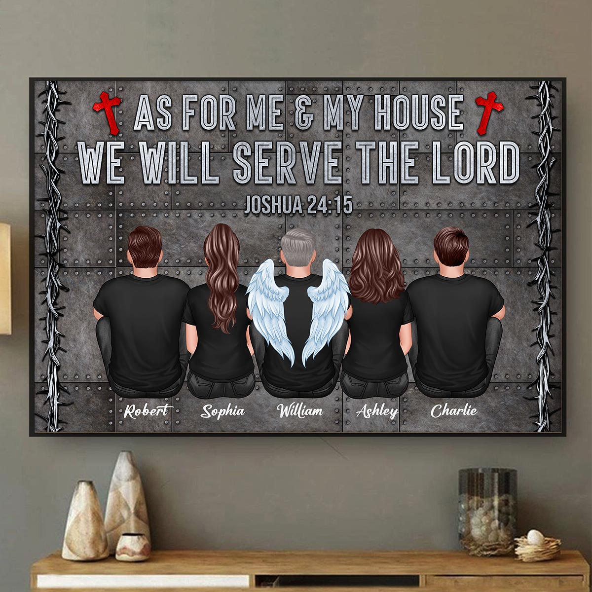 We Will Serve The Lord Gift For Christian Family Personalized Poster