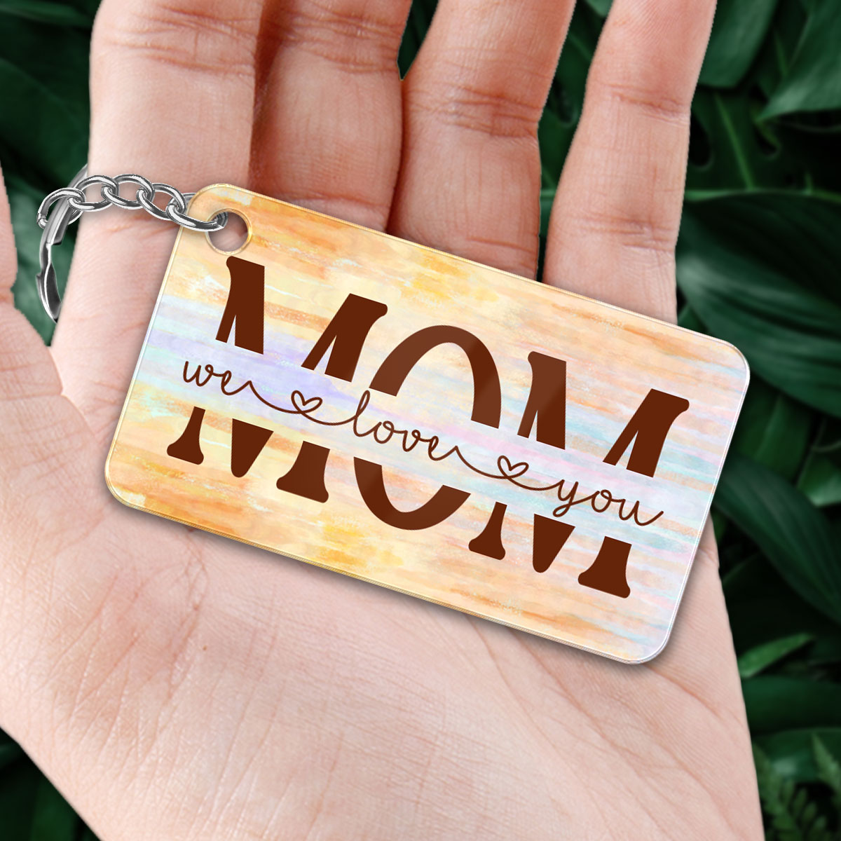 Lake View Best Mom Ever Back View Woman Sitting With Kids Dogs Cats Personalized Acrylic Keychain