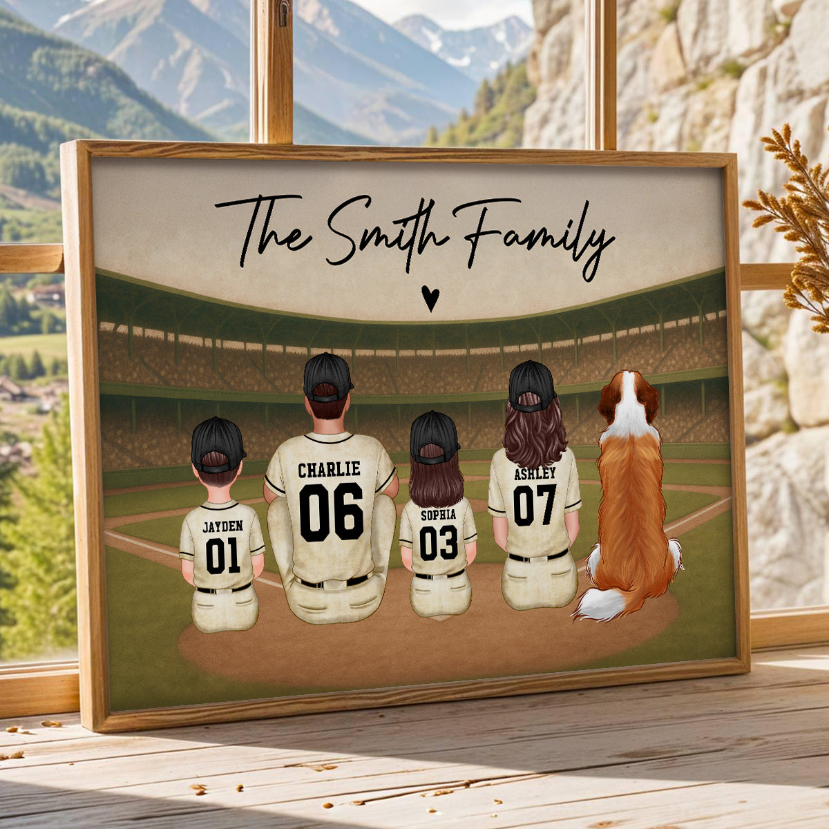 Retro Vintage Baseball Family Dream Team Home Decoration - Personalized Poster - Father's Day Gift For Dad, Gift For Husband, Gift For Grandpa