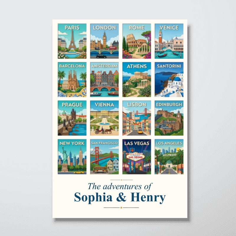 Our Adventures The Places You Visited - Personalized Poster - Traveling Destination Wall Art, Home Decor Gift For Traveling Lovers