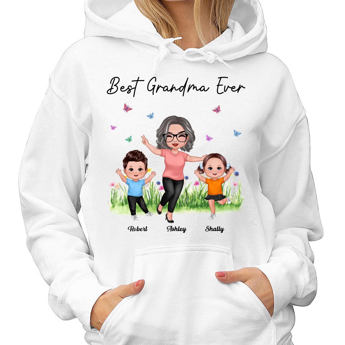 Happy Doll Grandma With Grandkids Best Grandma Ever Personalized Shirt