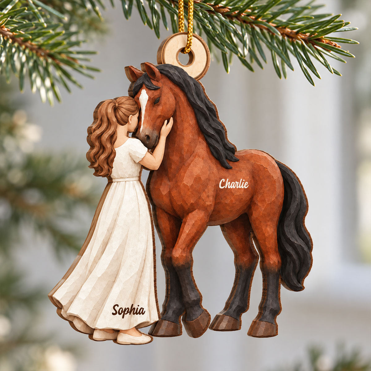 Upsell Christmas Merry And Bright Card - WOODEN ORNAMENT CUSTOM SHAPE