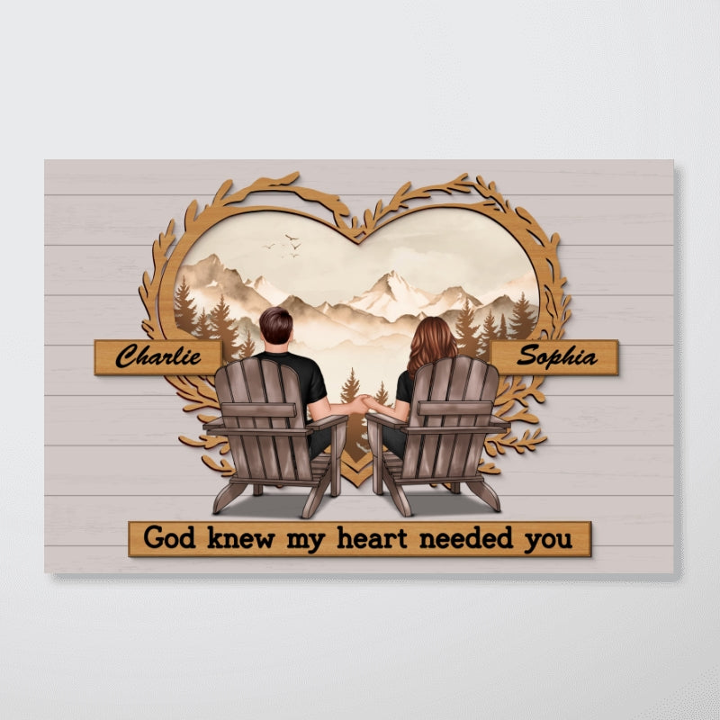 Vintage Style Couple Sitting Personalized Poster