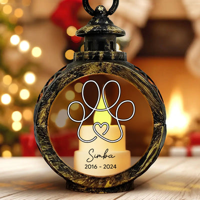 Dog Pet Memorial Keepsake Always In Your Heart Personalized Lantern Ornament