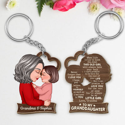 To My Mom Grandma Son Daughter Grandson Granddaughter Personalized Wooden Keychain