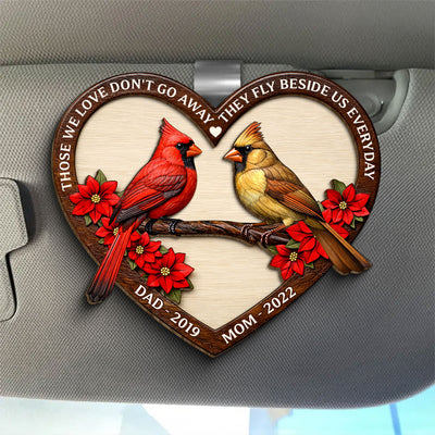I Am Always With You Memorial Cardinal - Personalized Car Visor Clip - Heartfelt Remembrance Keepsake for Loved Ones
