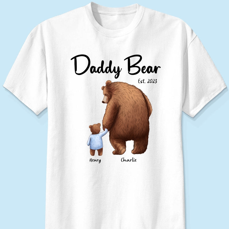 Daddy Bear Est. Papa Bear Father‘s Day Gift For Husband Dad Grandpa Personalized Shirt