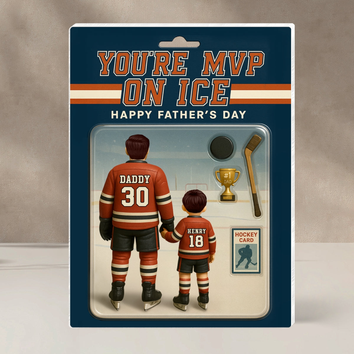You're My MVP On Ice Hockey Dad Custom Action Figure Personalized Acrylic Block Plaque, Father's Day Gift for Dads, Gift for Husband