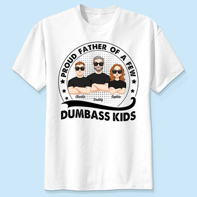 Proud Father Of A Few Kids Retro Circle Personalized Shirt